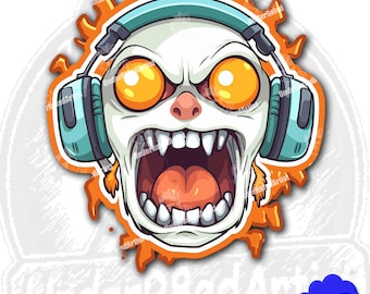 Spooky Music Monster Vector Clipart: Horror Halloween (Digital Download)