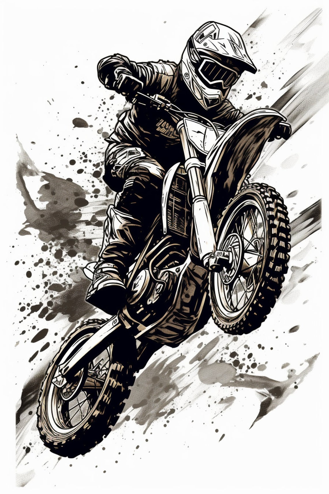 Digital Dirt Bike Coloring Pages - Etsy