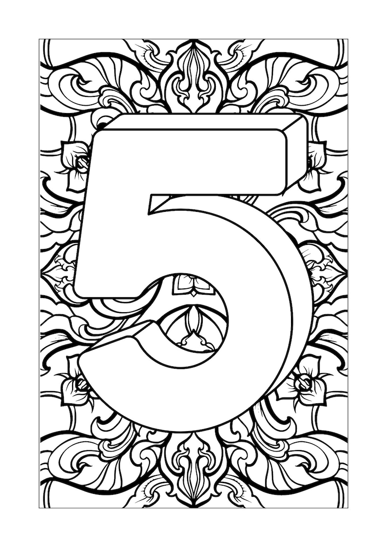 10 Zahlen Mandalas Zum Ausmalen Digital Coloring Pages - Etsy