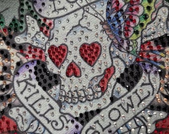 NEW ED HARDY Love Kills Slowly Roses Skull Rhinestone Denim Hobo