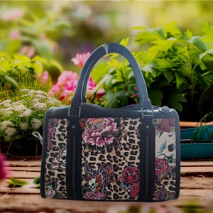 NEW Ed Hardy Y2K Floral- Leopard- Skull Print Handbag 12