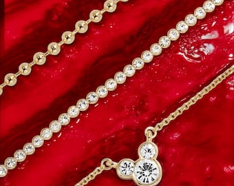 NEW Disney Mickey Mouse Layered Necklace - Gold/Pavé Officially Licensed Disney