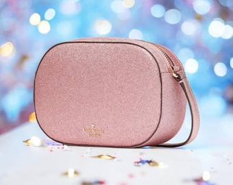 Kate Spade Glimmer Glitter Oval Camera Crossbody Bag, Mitten Pink