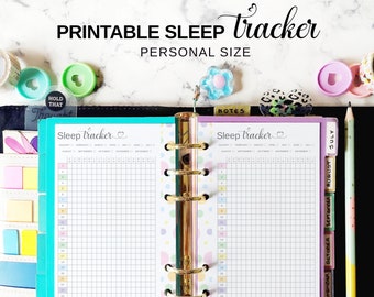 Printable Sleep Tracker Personal Planner Insert, Pastel Night Time Routine Planner Page, Daily Monthly Sleep Chart, Wellness Journal Refill