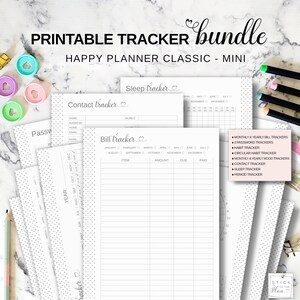 Planner Tracker Bundle Printable Happy Planner Classic Inserts, Mini HP ...