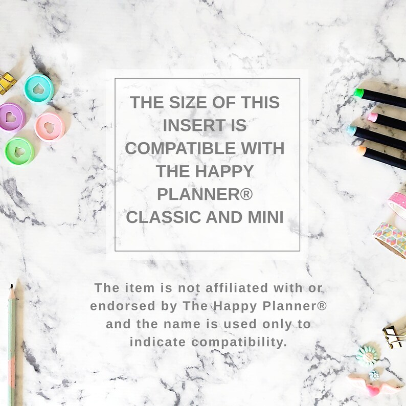 Dashboard Layout Sunday Start Fit Happy Planner Classic & Mini, Printable Weekly Insert, Undated Week at a Glance Calendar on Two Pages Bild 6
