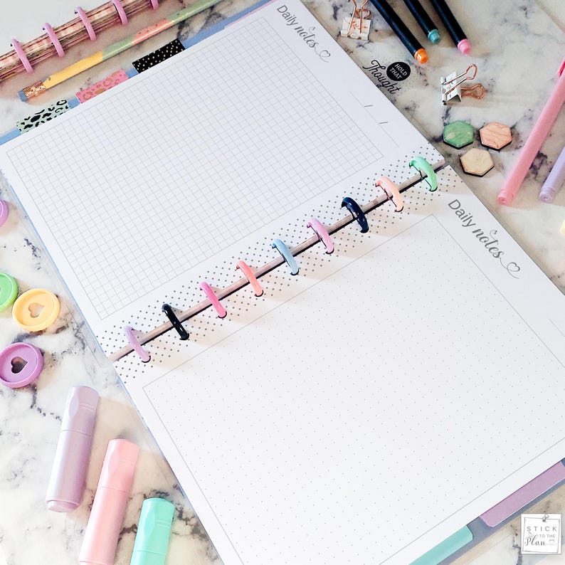 Printable Notes Pages Fit Happy Planner Classic & Mini, Disc Planner ...