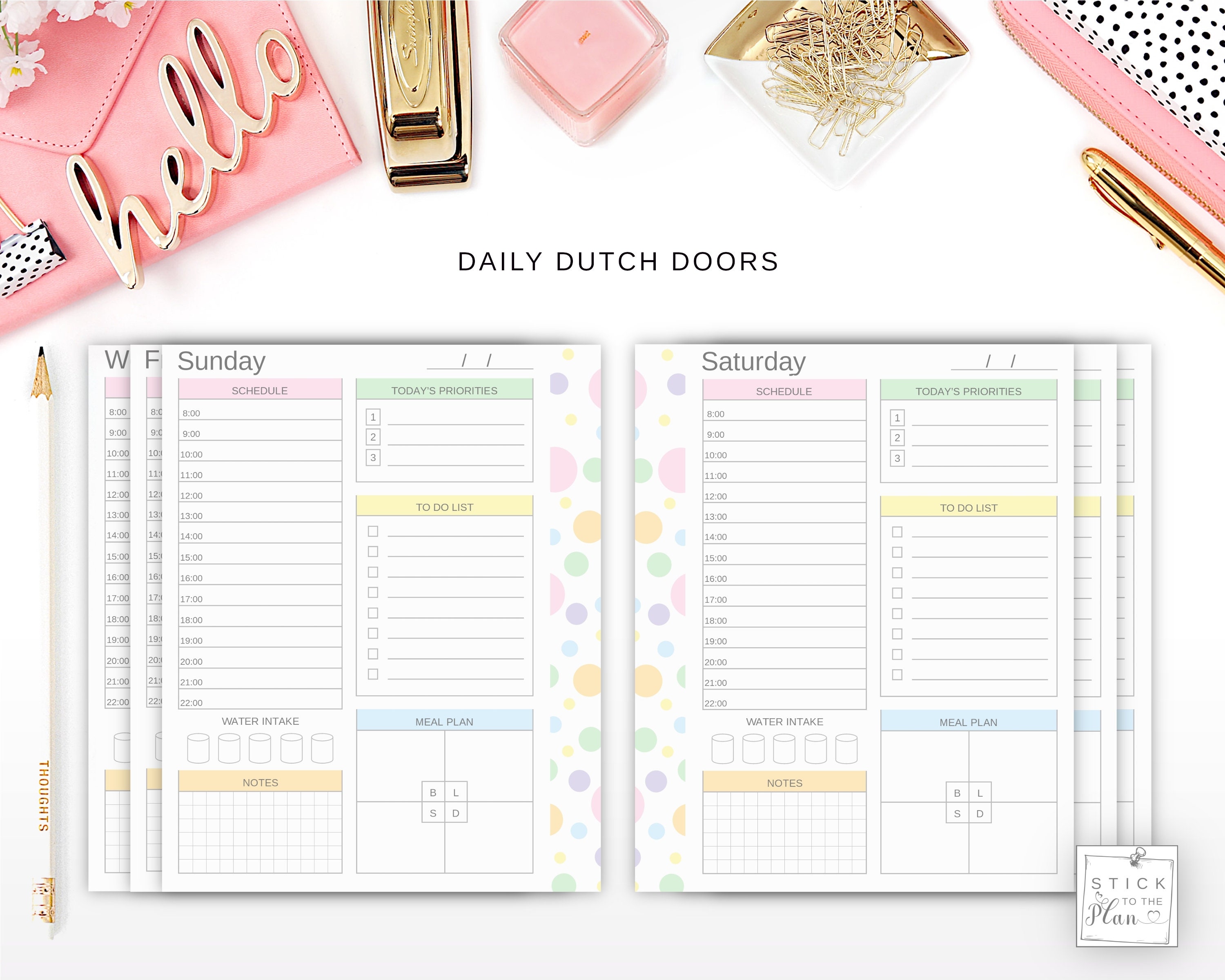 Dutch Doors Printable Happy Planner Skinny Classic Insert, HP Half ...