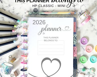 This Planner Belongs To Printable Happy Planner Classic Insert, Mini HP Owner Contact Information Pages, Return To Owner Discbound Refill
