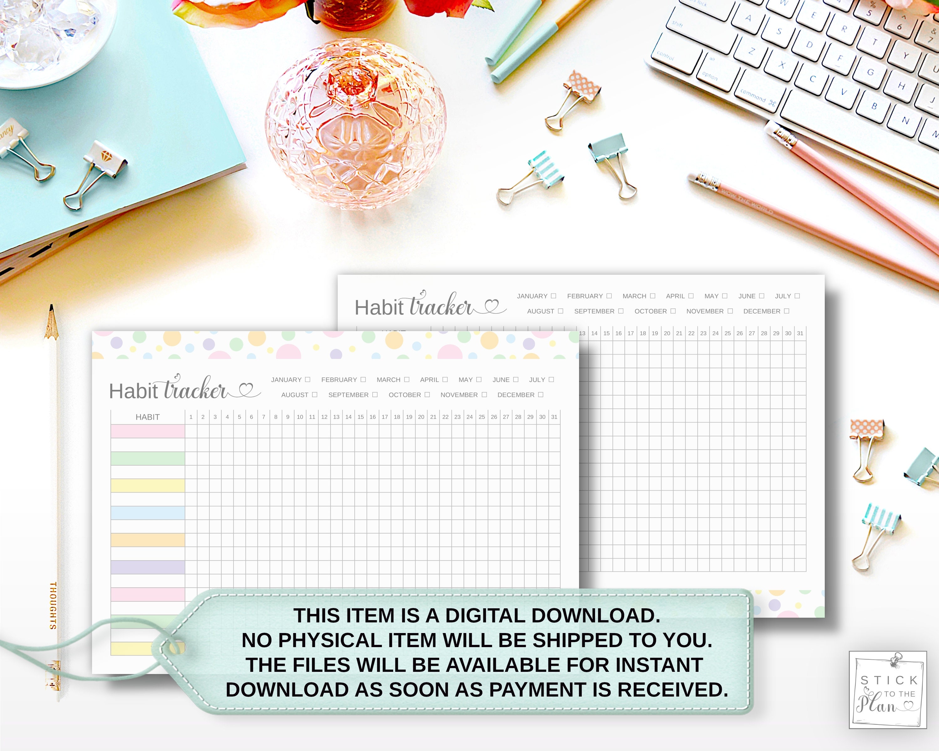 Habit Tracker A5 Printable Half Letter Habit Planner Pages - Etsy UK