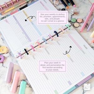 Dashboard Layout Sunday Start Fit Happy Planner Classic & Mini, Printable Weekly Insert, Undated Week at a Glance Calendar on Two Pages Bild 3