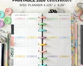 2026 Year Calendar Printable Insert Fit Happy Planner Skinny Classic, Disc Planner Half Sheet Pastel Year at a Glance, Future Log Pages