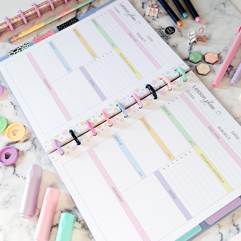 Lesson Planer Notebook Teacher Lesson Plan Printable, Daily Lesson Planner Template, Classroom ...