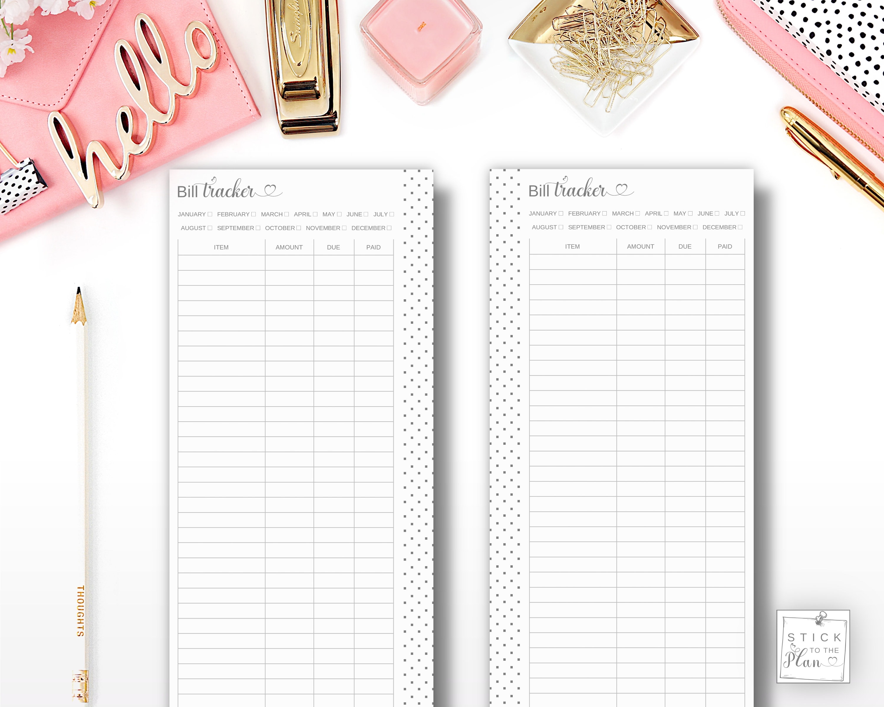 Expense Tracker Happy Planner Half Sheet Insert, Monthly Bill Tracker ...