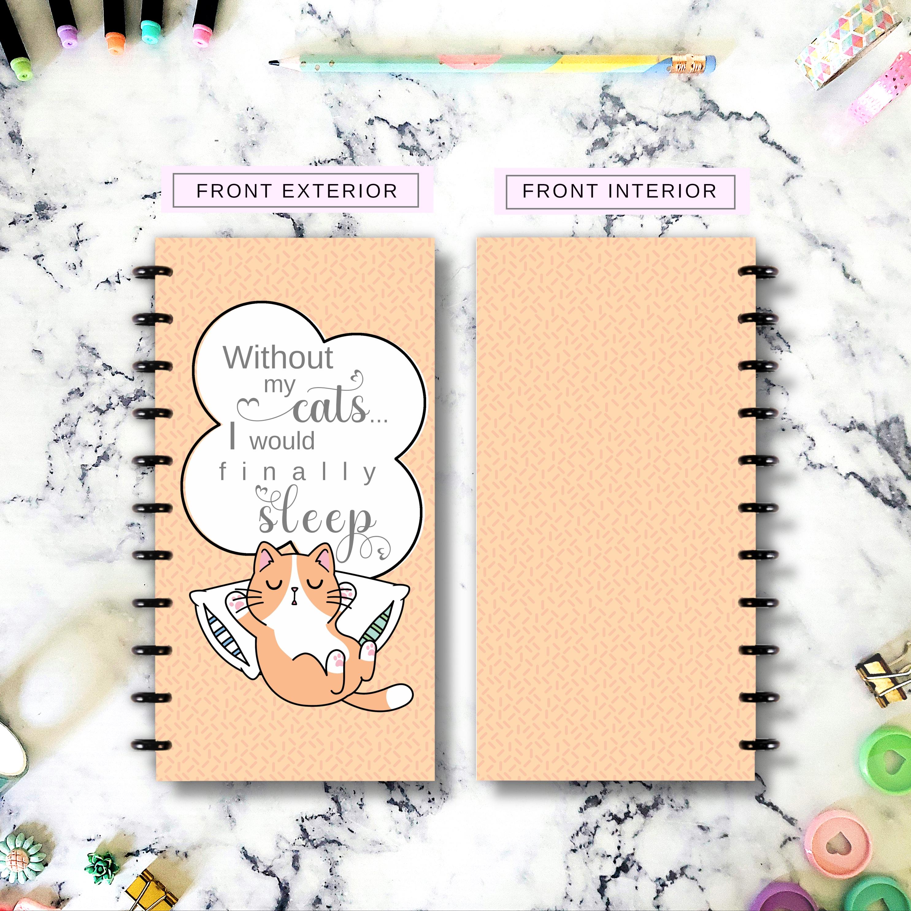 Cat Themed Cover Insert Fit Happy Planner Skinny Classic, Disc Planner ...