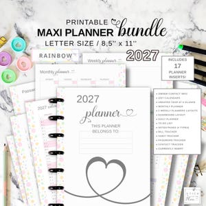 Printable Planner Inserts Bundle Fit Big Happy Planner, Weekly Dashboard Page, Daily Planner, Currently Insert, Password Tracker Letter Size
