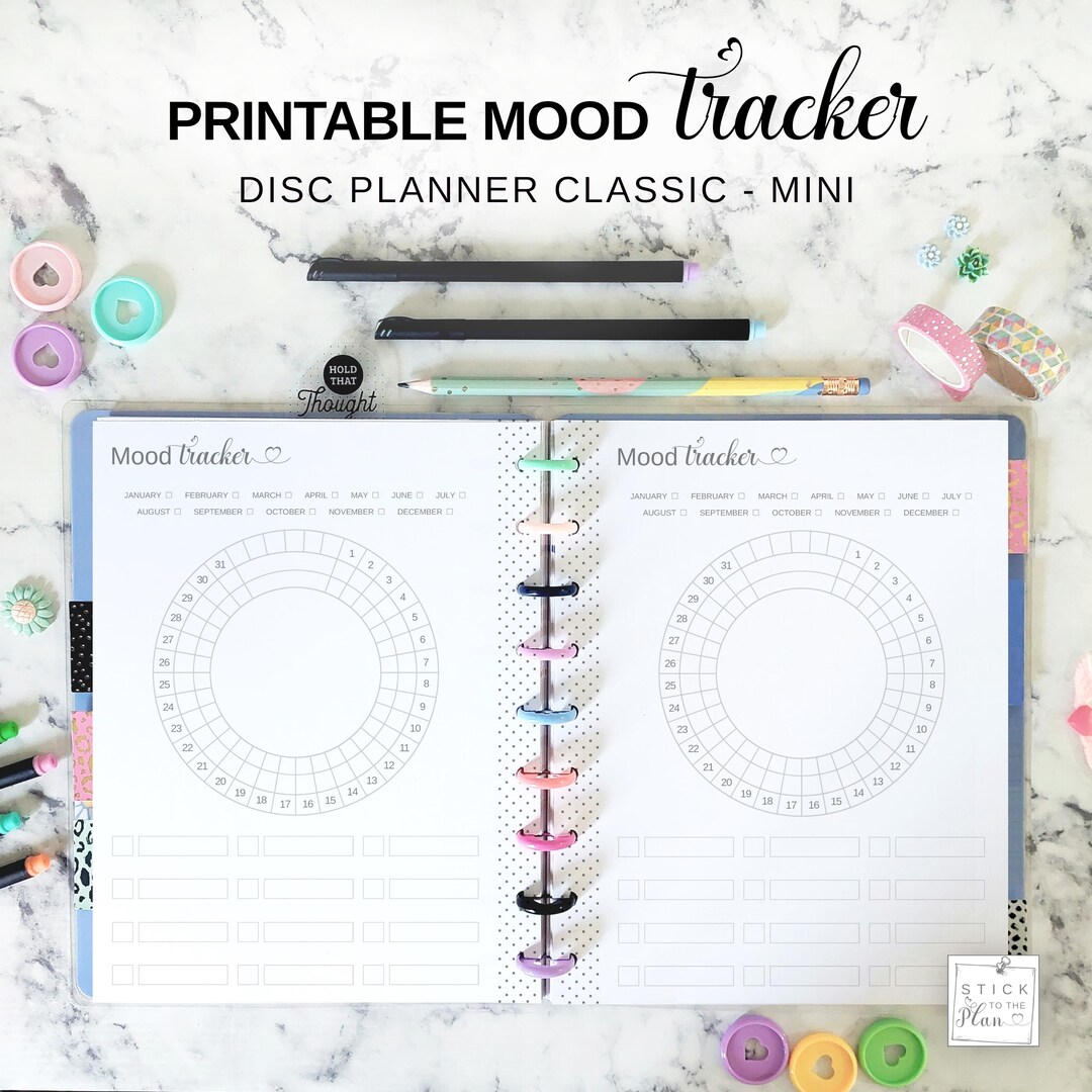 Monthly Mood Tracker Circular Insert Fit Happy Planner Classic & Mini ...