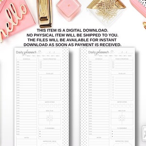 Daily Planner Printable Happy Planner Half Sheet Undated Pages ...