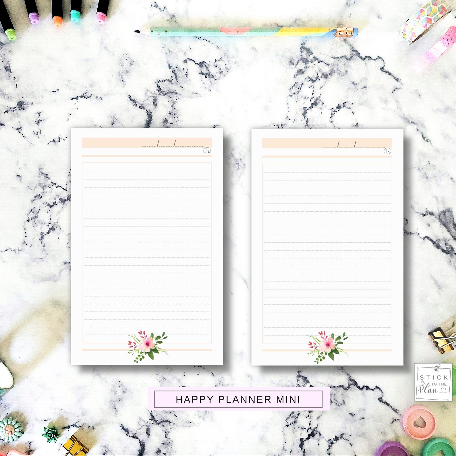 Printable Happy Planner Notes Insert, Classic HP Lined Note Pages, Mini ...