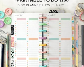 Classic Half Sheet To Do List Insert Fit Happy Planner Skinny Classic, Printable Disc Planner Things To Do Checklist, Discbound Task List