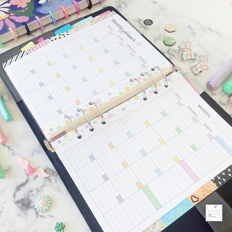 Lined Monthly Planner Printable A5 Insert, Half Letter Monthly Calendar ...