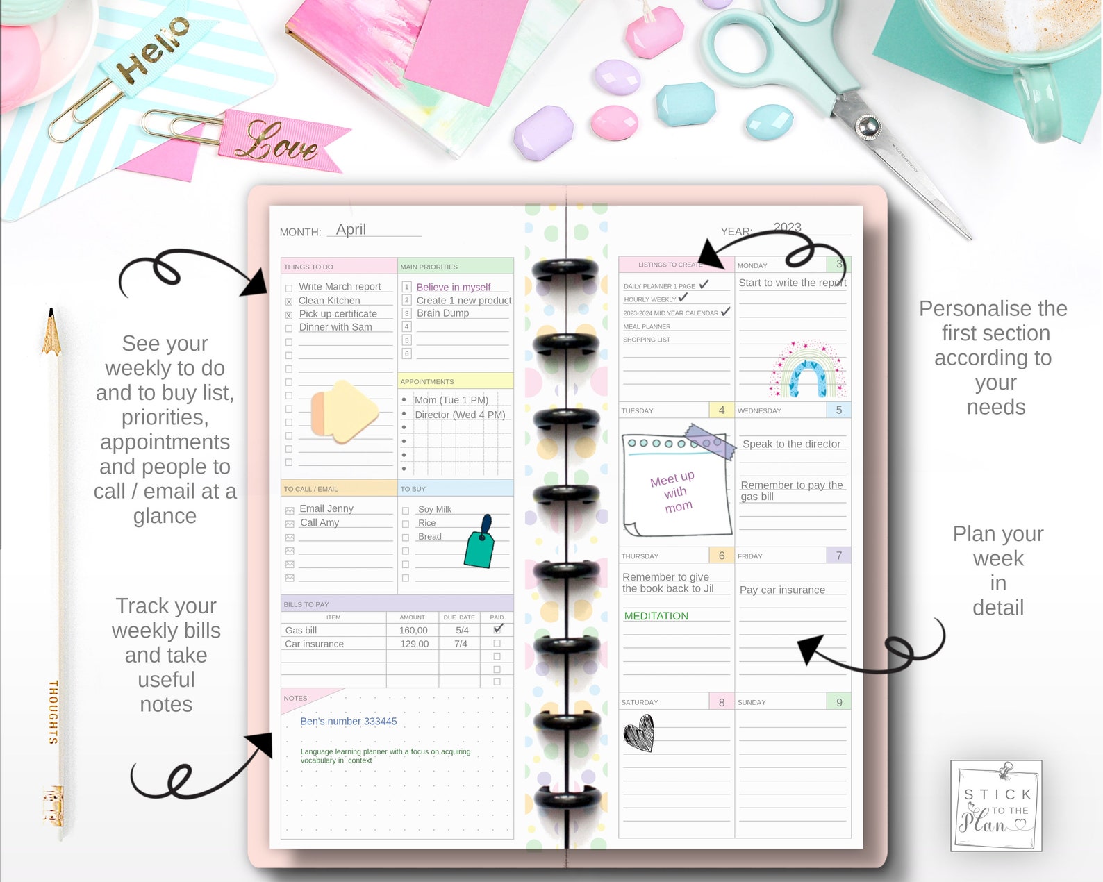 Printable Dashboard Layout Happy Planner Skinny Classic - Etsy