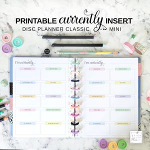 Currently Planner Insert Fit Happy Planner Classic and Mini, Printable Memory Tracker, Lately Reading, Watching, Happening In Life Page