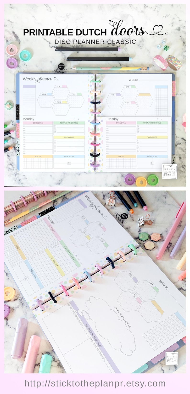 Dutch Doors Weekly Planner Insert Fit Classic Happy Planner, Printable ...