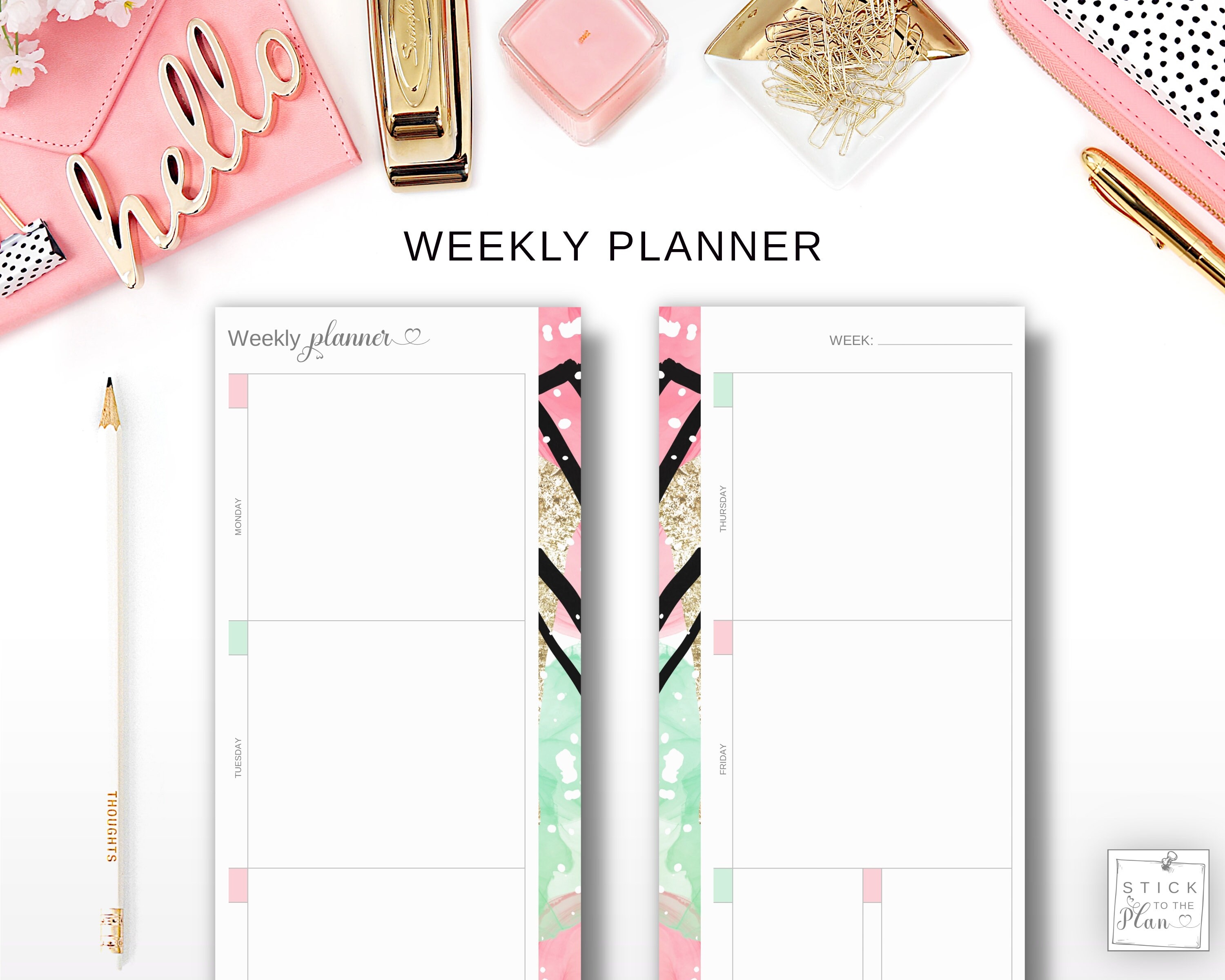 Happy Planner Skinny Classic Printable Bundle, HP Half Sheet Monthly ...
