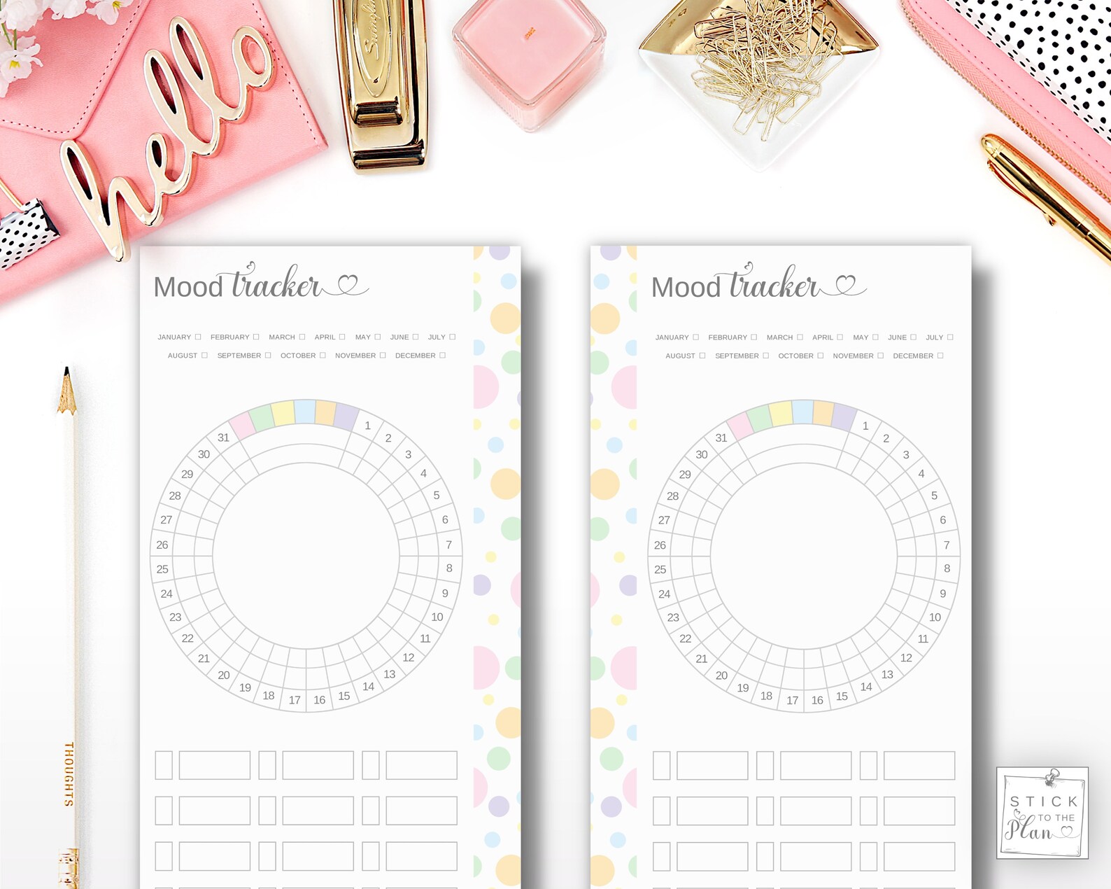 Emotion Tracker Printable Personal Size Insert, Circular Mood Tracker ...