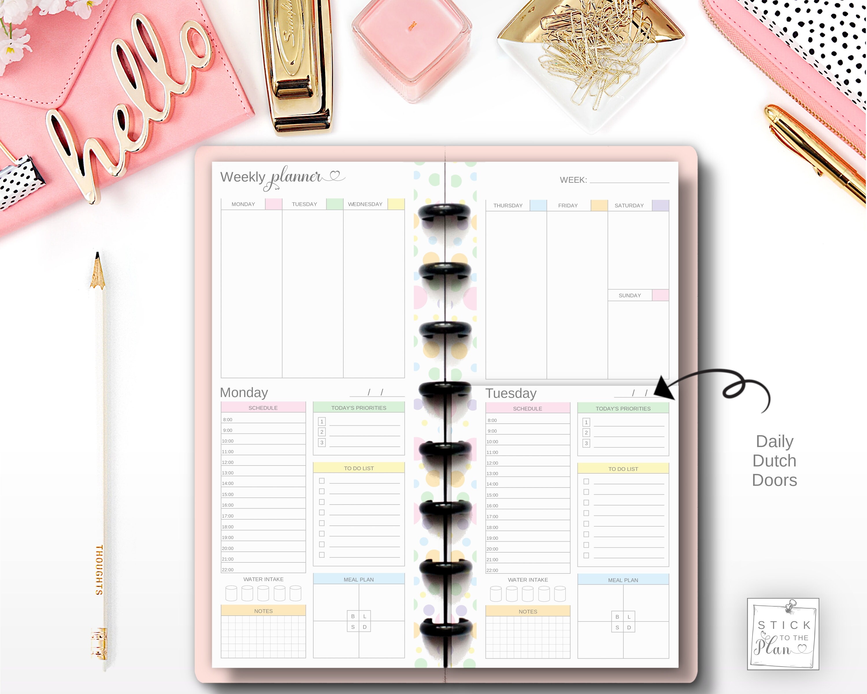 Dutch Doors Printable Happy Planner Skinny Classic Insert, HP Half ...