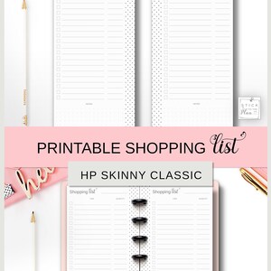 Printable Shopping List Happy Planner Skinny Classic Insert, Half Sheet ...
