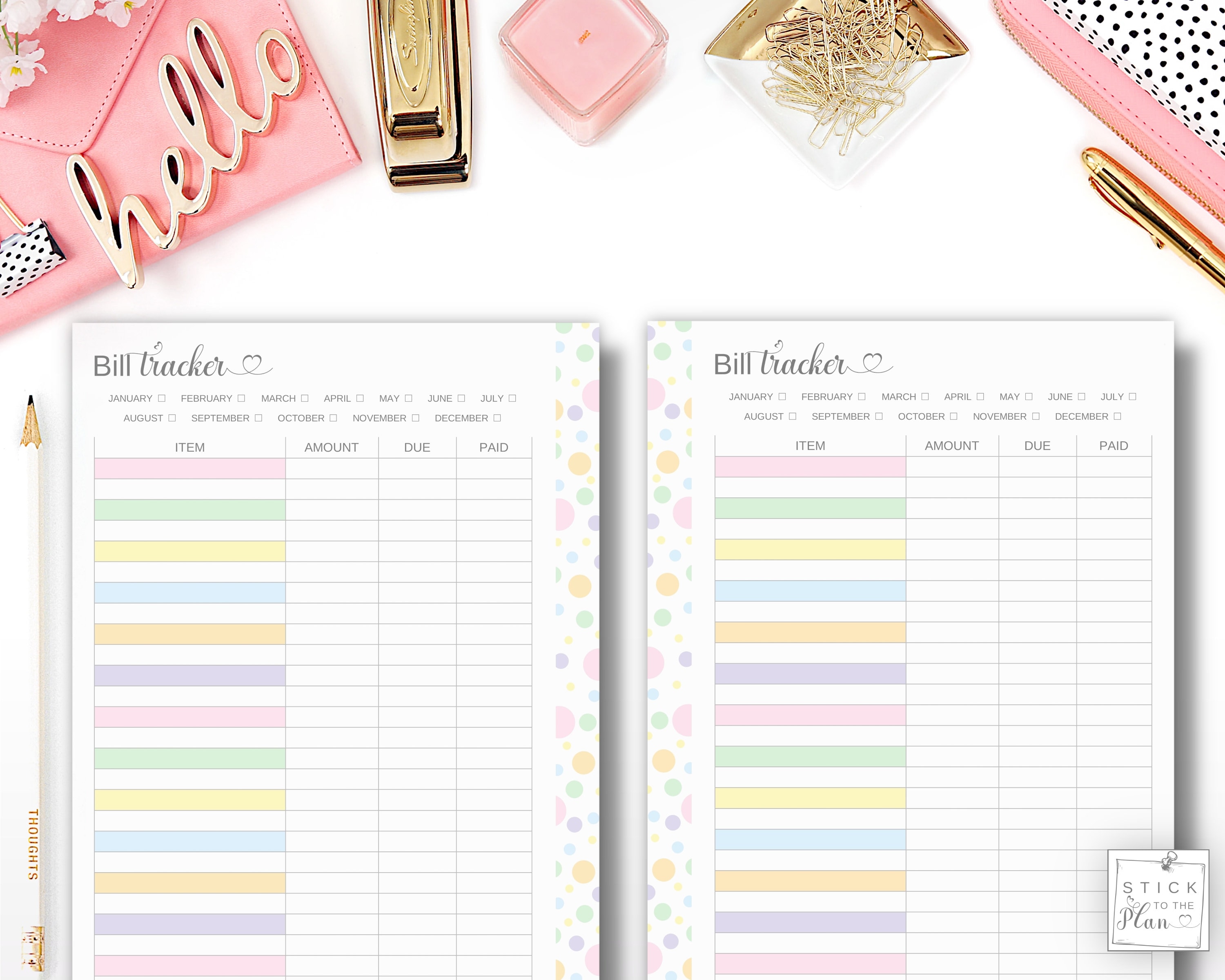 Bill Tracker Happy Planner Insert, Printable HP Classic Bill Pay ...