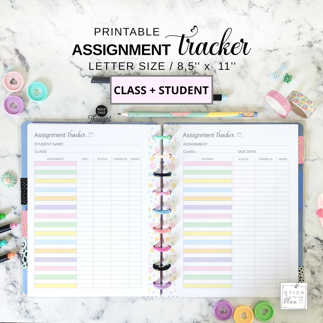 Assignment Tracker Printable, Teacher Planner Insert, Letter Size, Fits ...