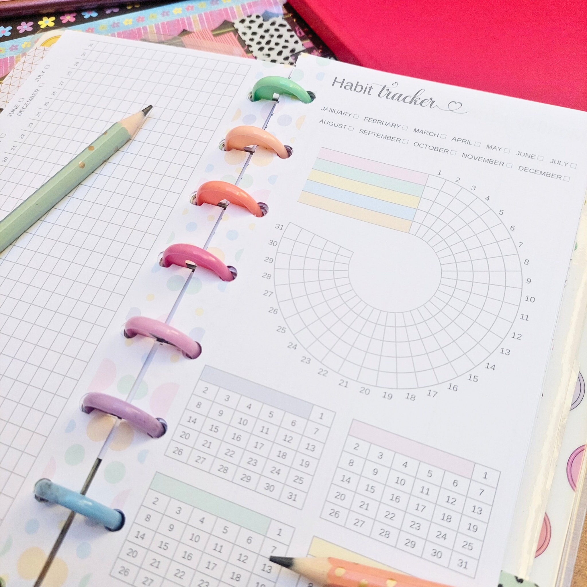 Circle Habit Tracker Happy Planner Skinny Classic, Printable HP Half ...