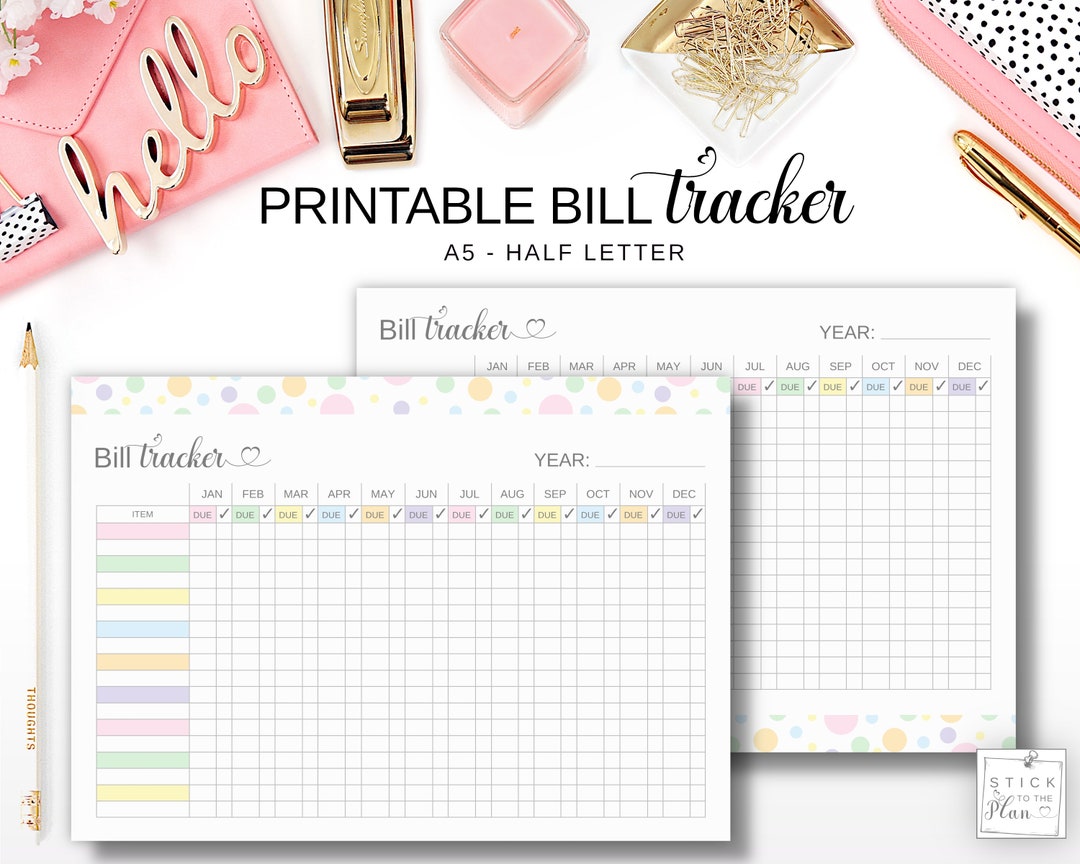 A5 Yearly Bill Payment Tracker Printable Annual Expense Etsy A5 yearly bill payment tracker printable annual expense etsy