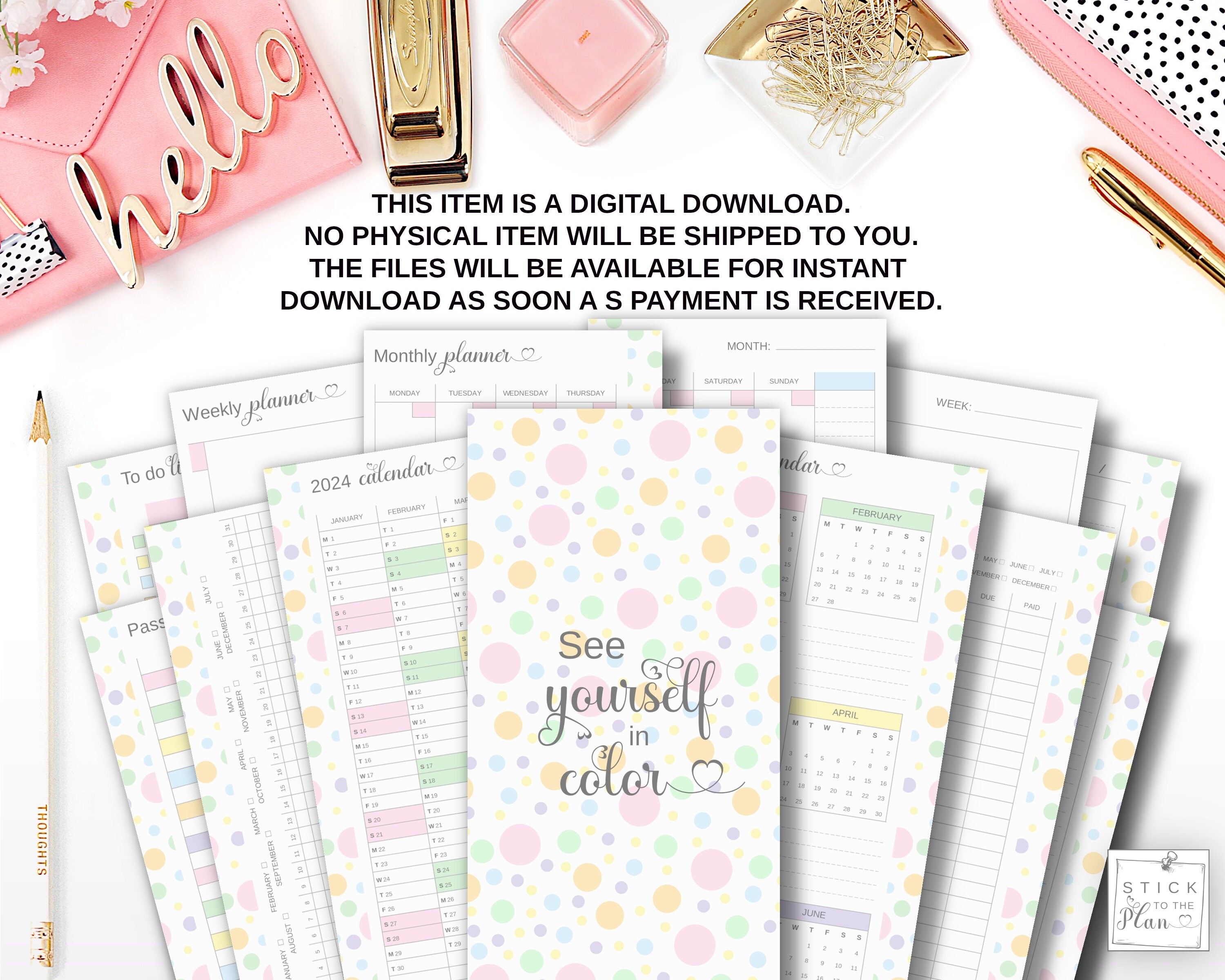 Skinny Classic Happy Planner Inserts, Printable HP Half Sheet Monthly ...