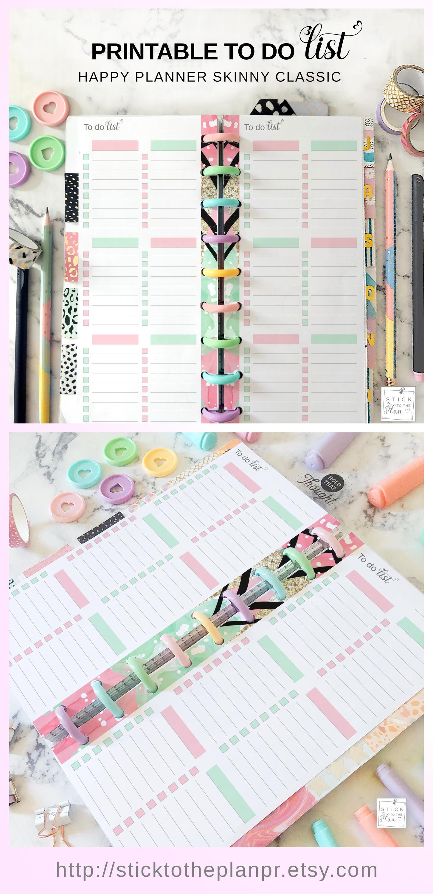 Disc Planner Examples To Do List Printable Disc Planner Skinny Classic Insert (fit Happy ...