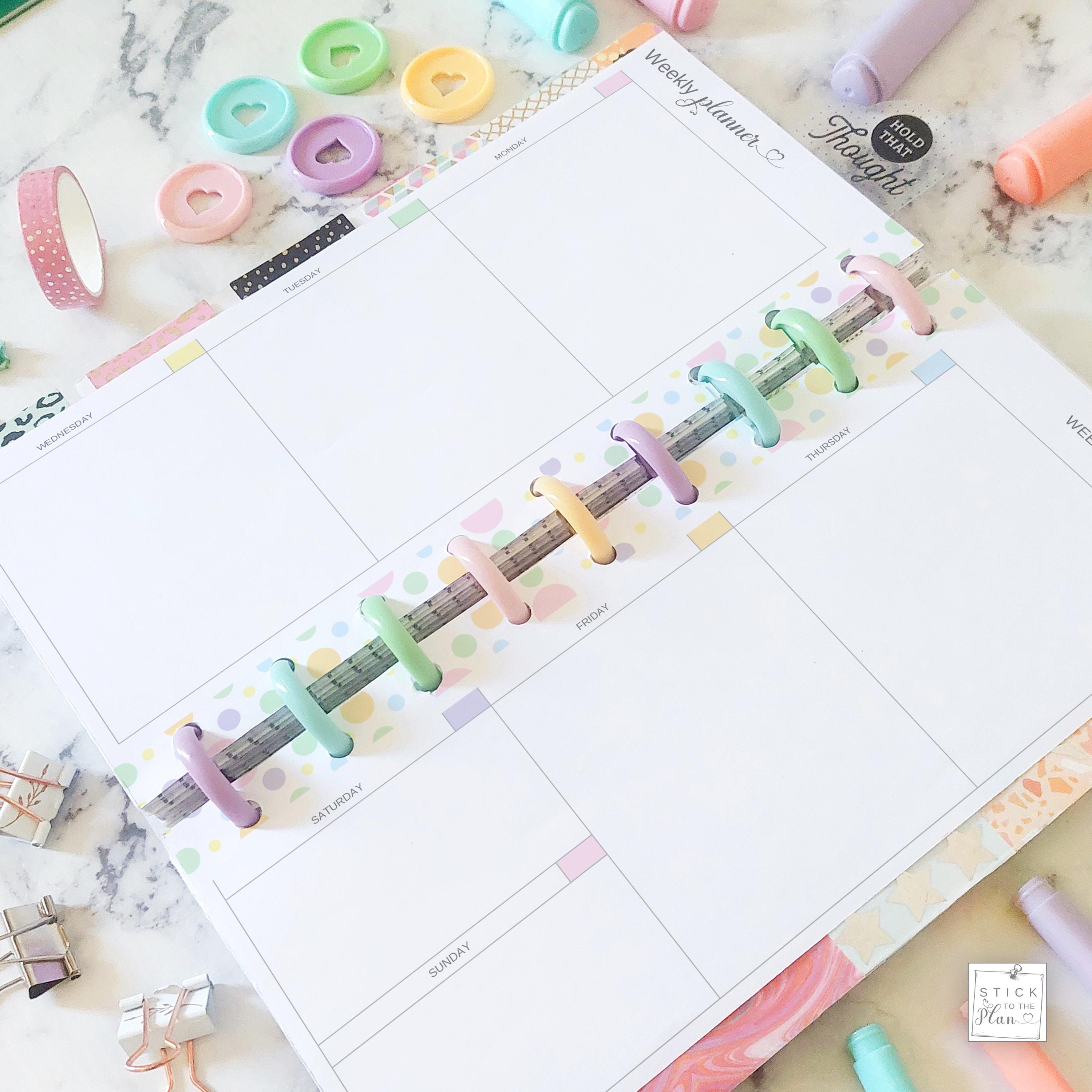 Weekly Planner Printable Insert Fit Happy Planner Skinny Classic, Half ...
