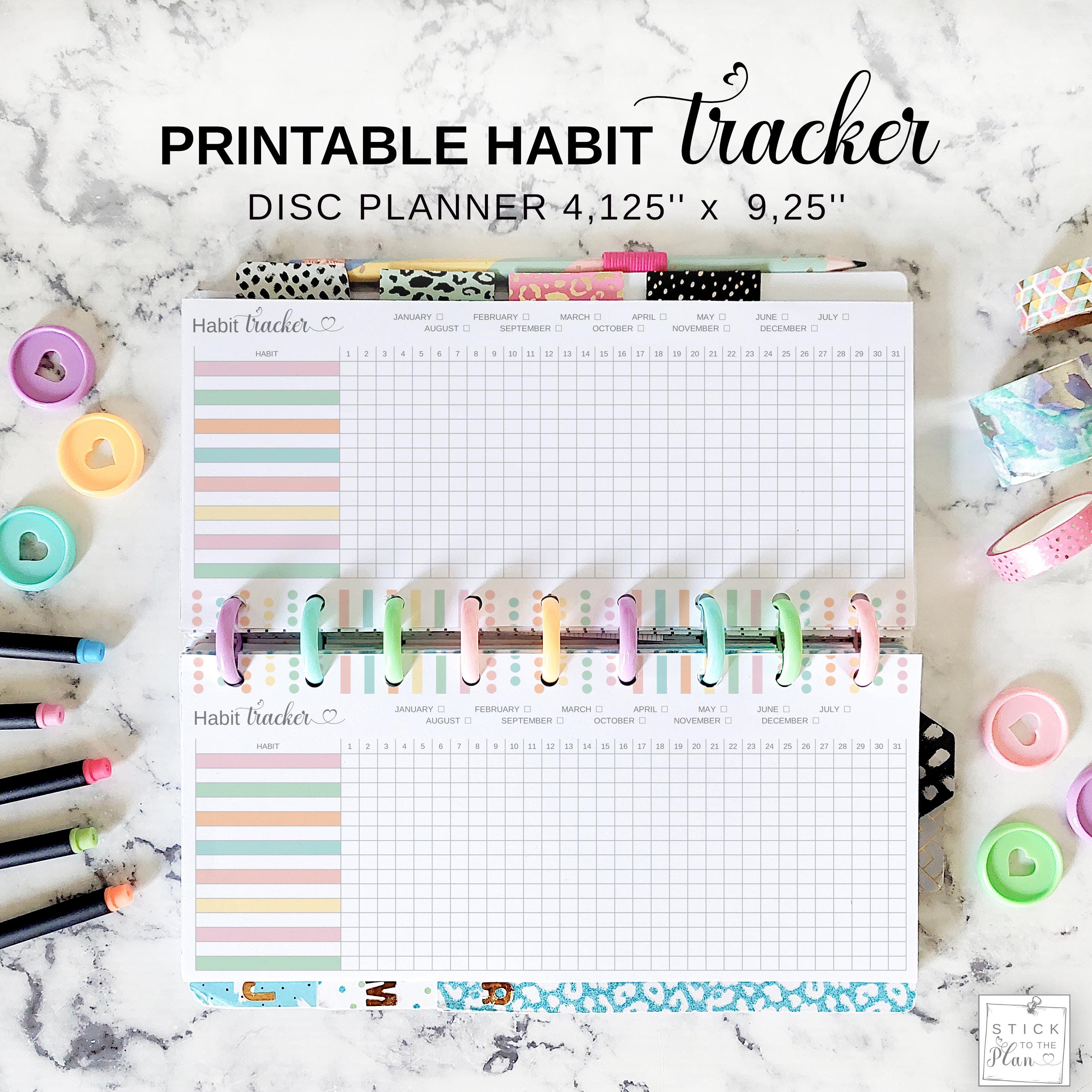 Habit Tracker Insert Fit Skinny Classic Happy Planner, Printable Disc ...