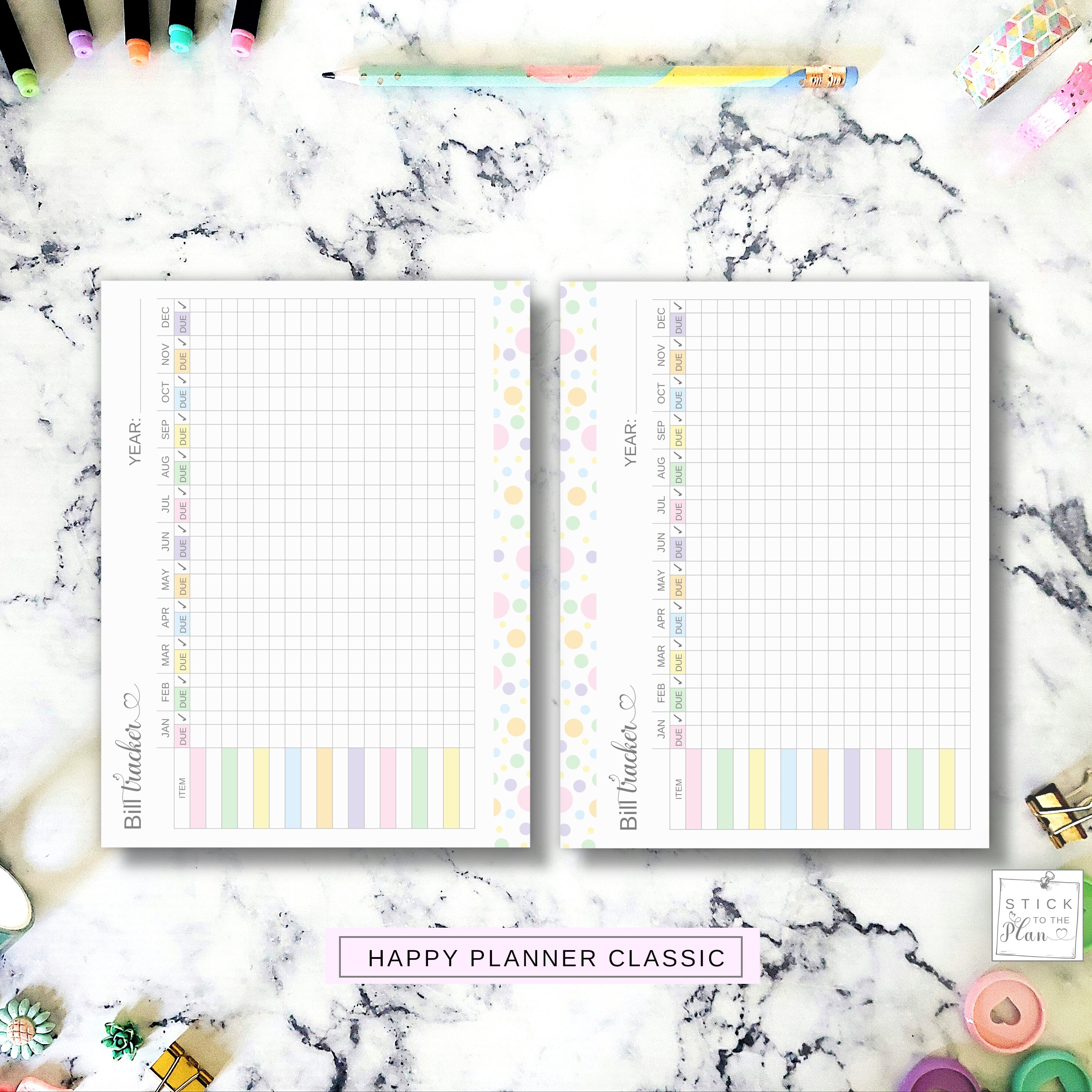 Annual Expense Tracker Fit Happy Planner Classic & Mini, Printable ...