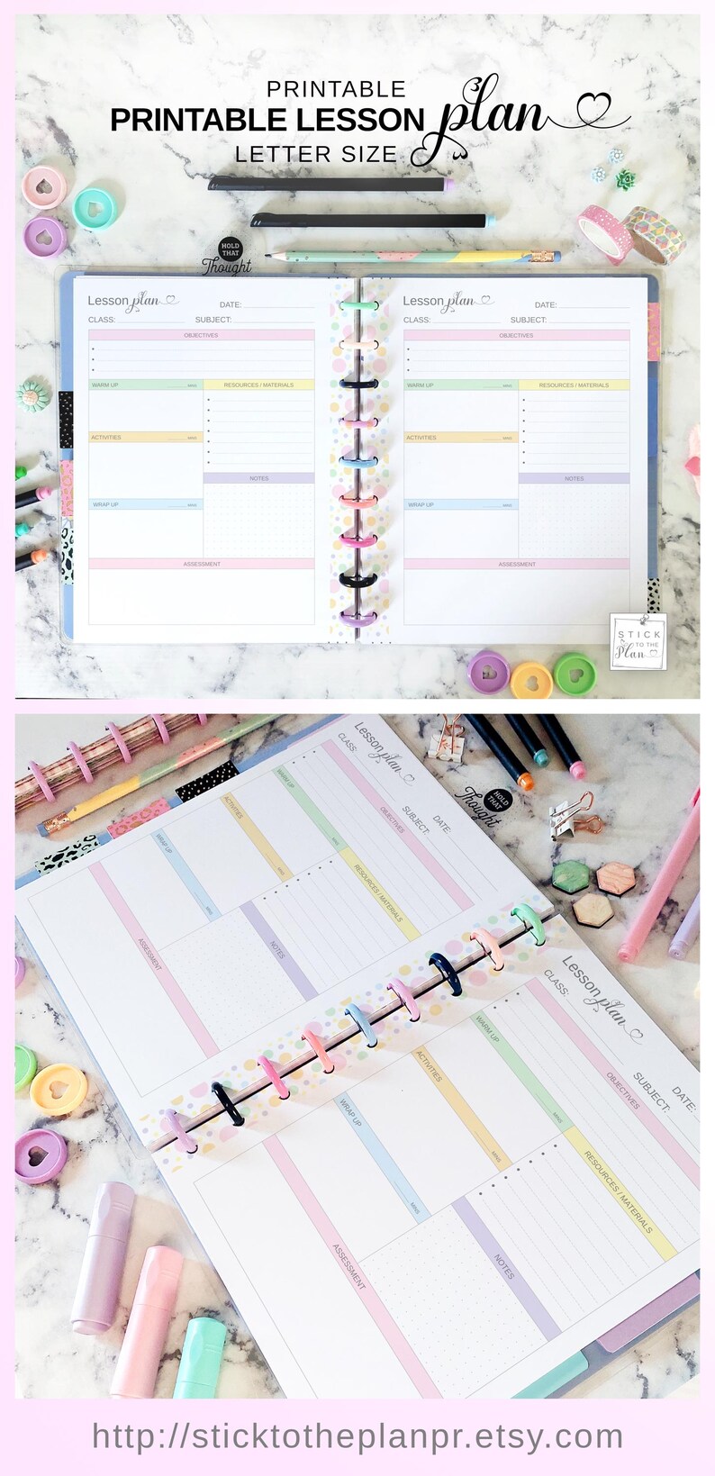 Lesson Planer Notebook Teacher Lesson Plan Printable, Daily Lesson Planner Template, Classroom ...