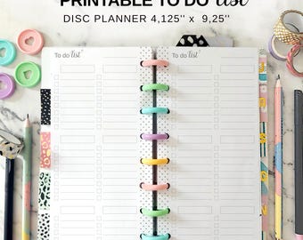 Printable To Do List Insert Fit Happy Planner Skinny Classic, Half Sheet Discbound Task List Page, To Do Checklist