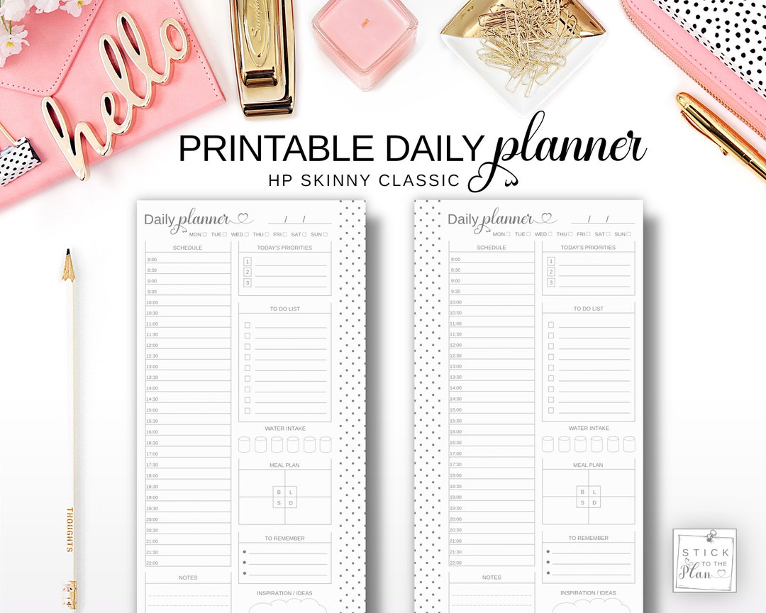 Daily Planner Printable Happy Planner Half Sheet Undated Pages ...
