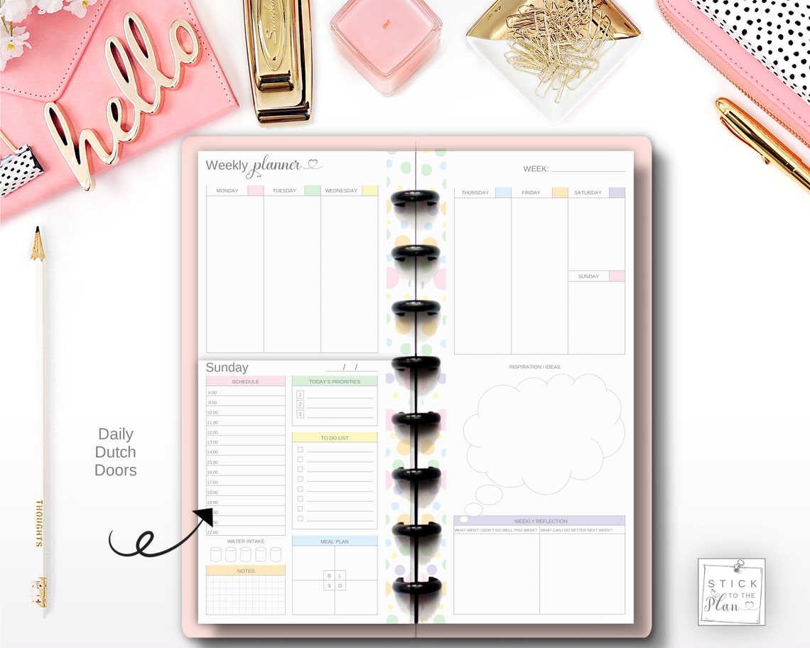 Dutch Doors Printable Happy Planner Skinny Classic Insert, HP Half ...