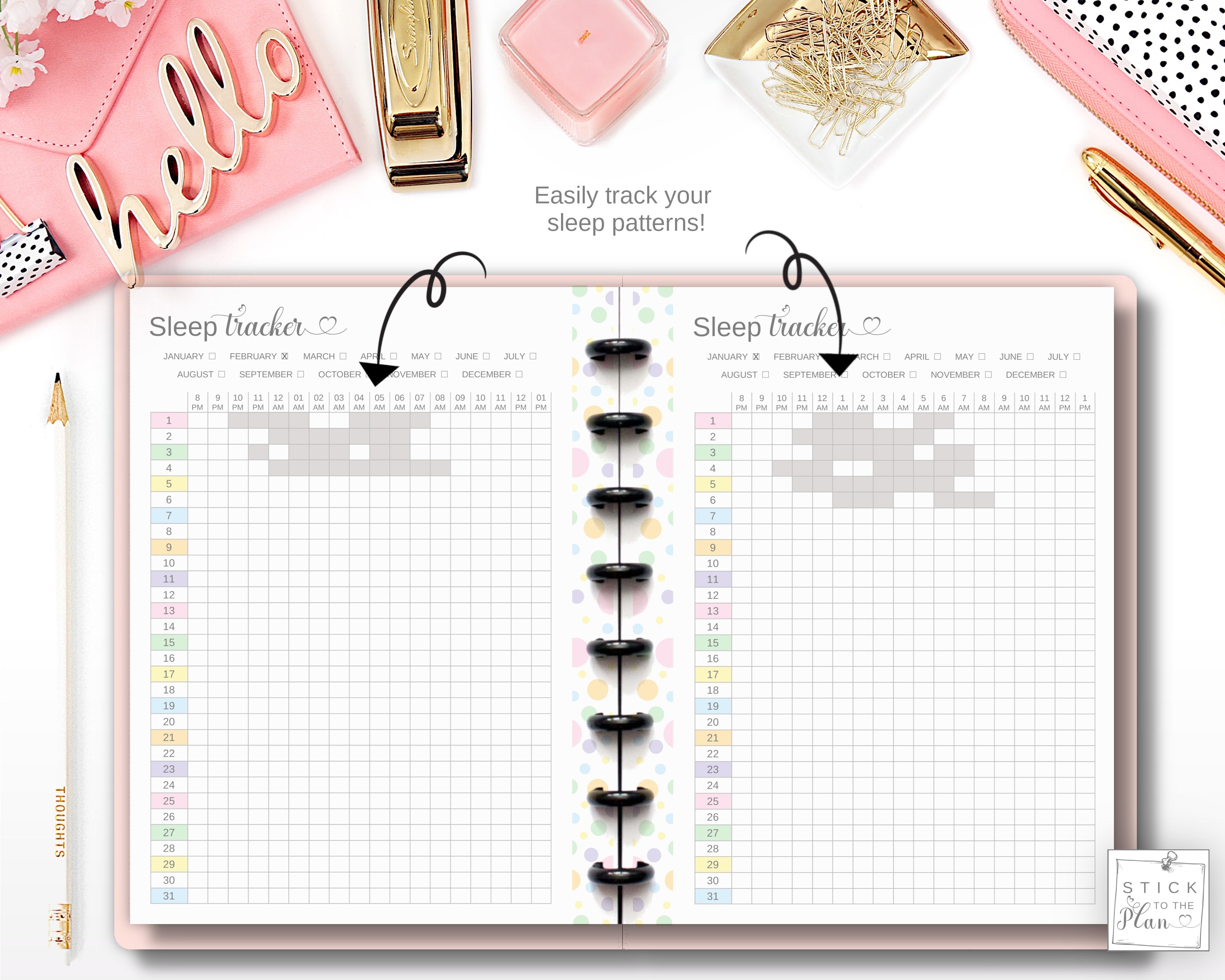 Sleep Tracker Happy Planner Classic Insert Printable Mini HP Etsy