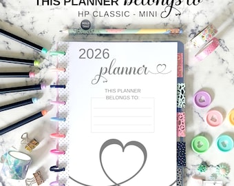 This Planner Belongs To Printable Happy Planner Classic Insert 2026, Mini HP Owner Contact Information, Return to Owner Page