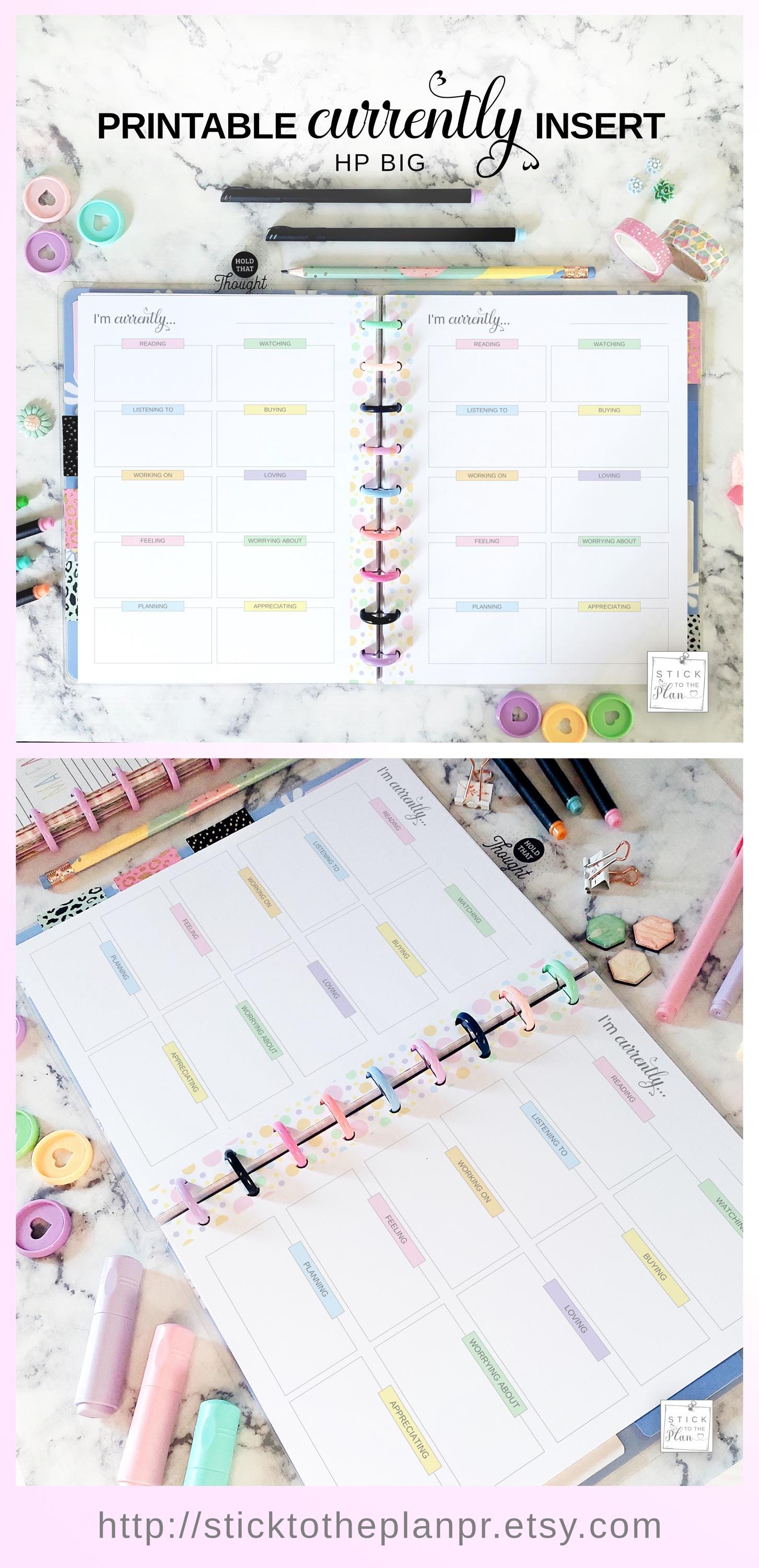 Currently Planner Insert Fit Big Happy Planner, Printable Letter Size ...