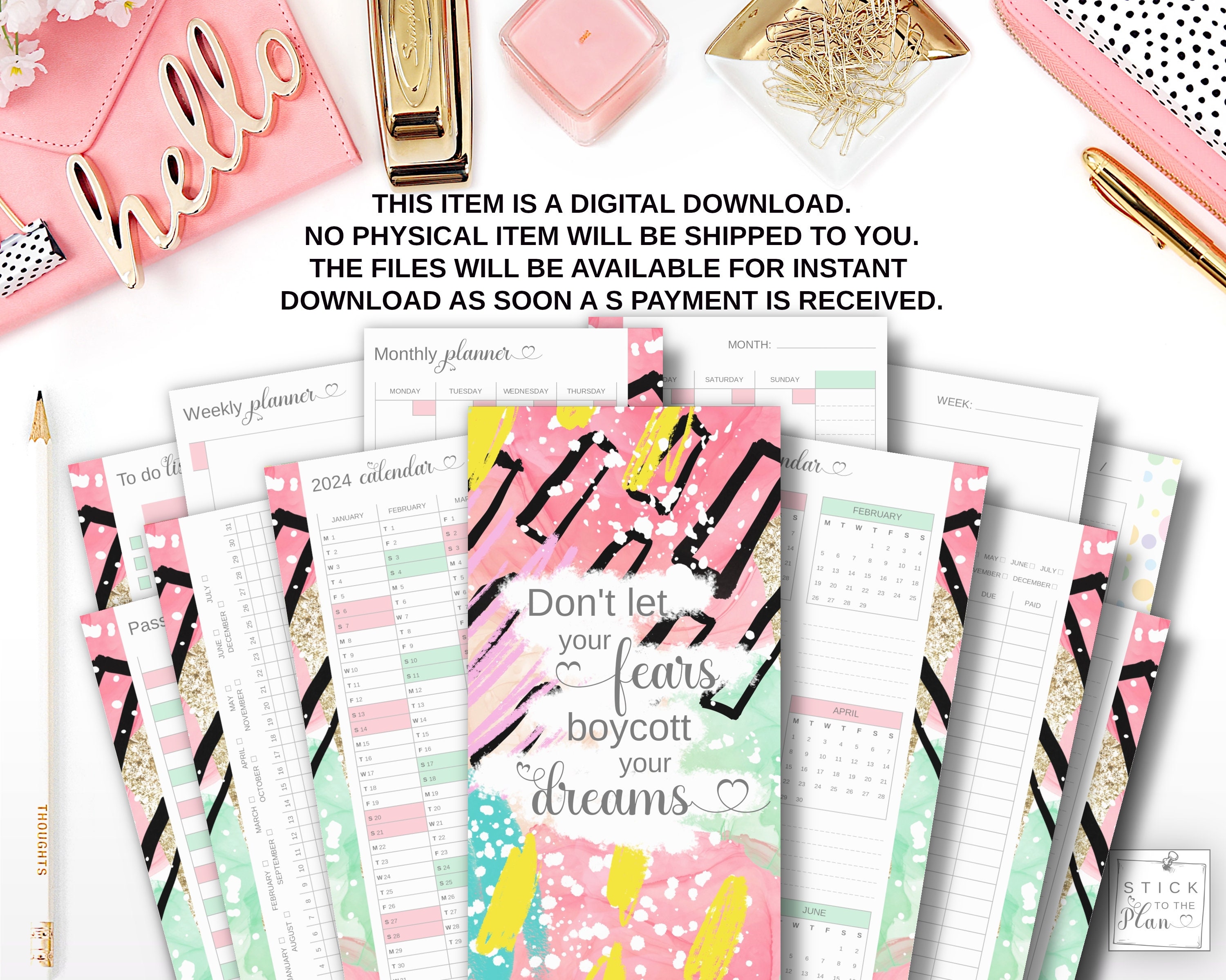 Happy Planner Skinny Classic Printable Bundle, HP Half Sheet Monthly ...