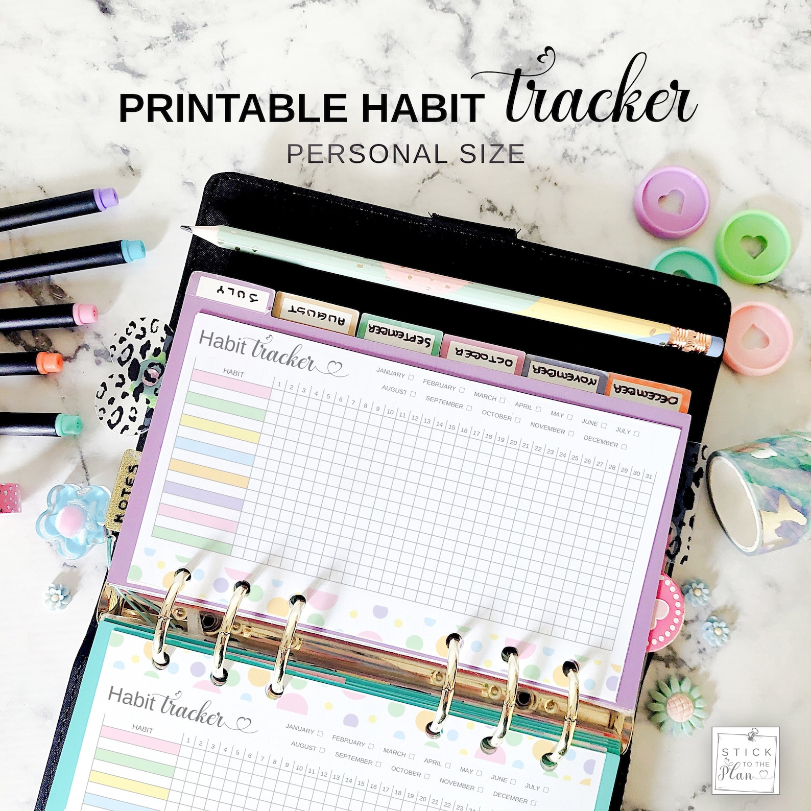 Habit Tracking Insert Personal Size, Printable Habit Tracker Pages ...
